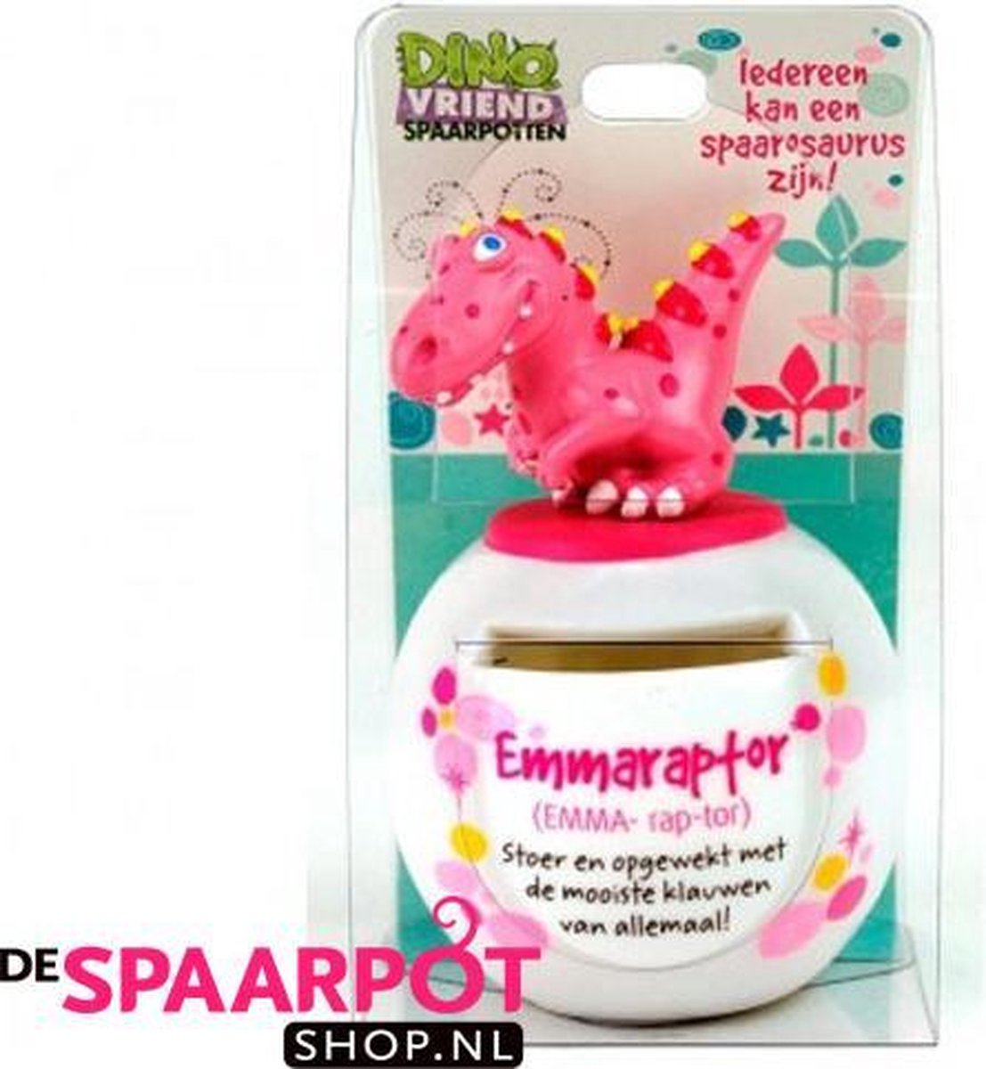 Emmaraptor Dino Vriend Spaarpot (12 cm) | Dinosaurus Spaarpotten, Spaar pot kinderen jongens meisjes baby